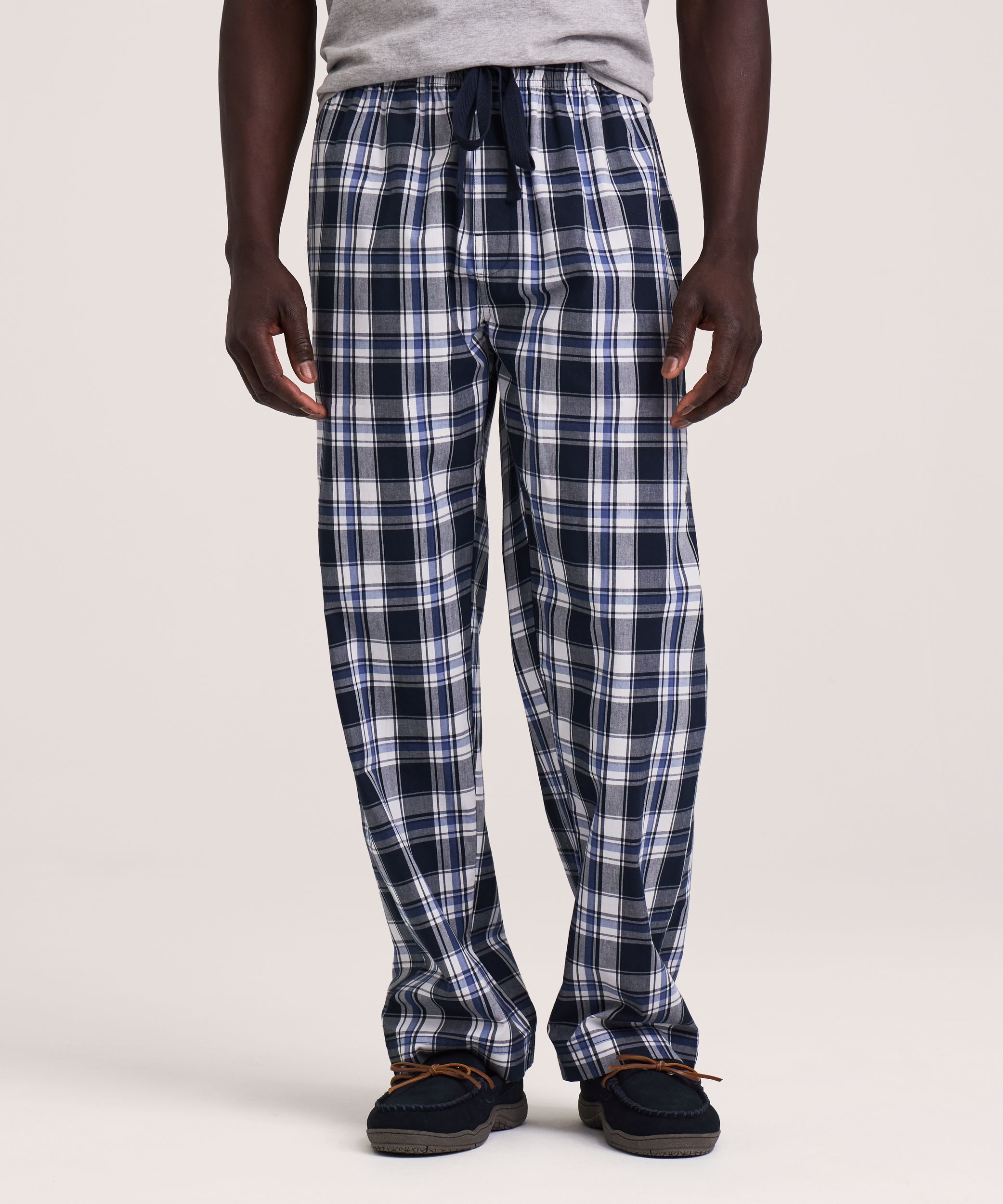 Denver Hayes Men's Woven Plaid Lounge Plant