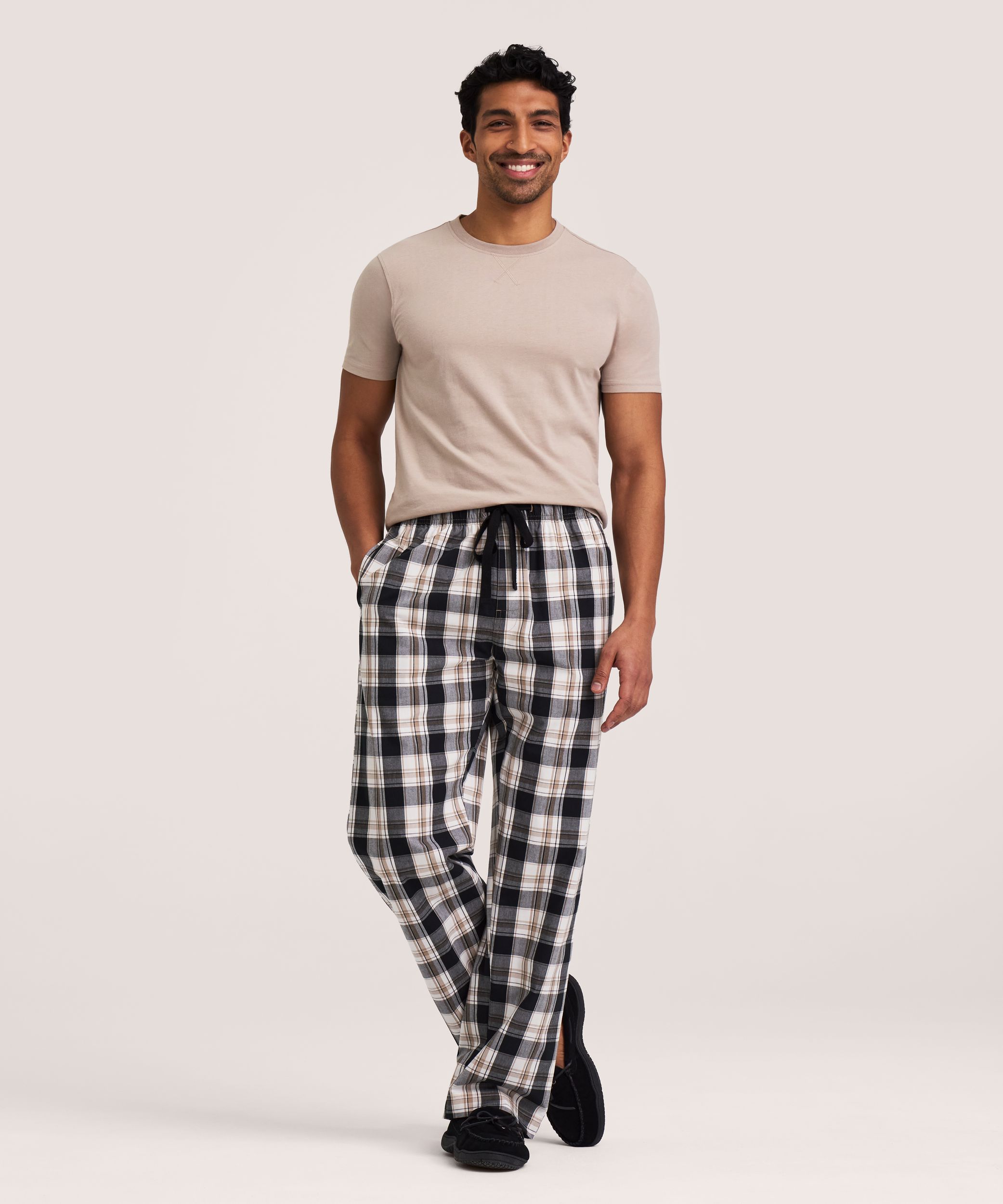 Denver Hayes Men's Woven Plaid Lounge Plant