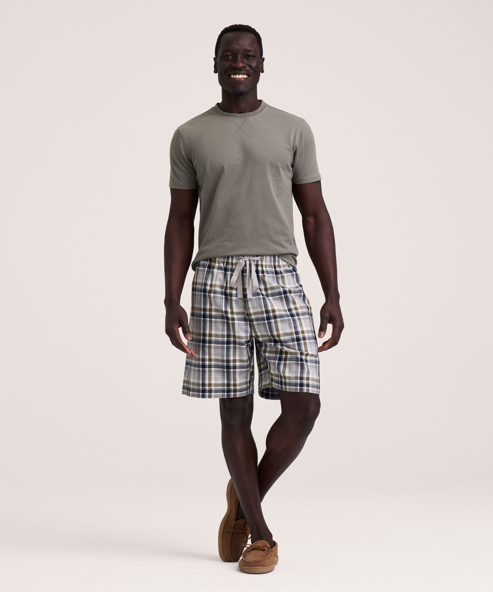 Short de détente tissé à carreaux pour hommes, Denver Hayes