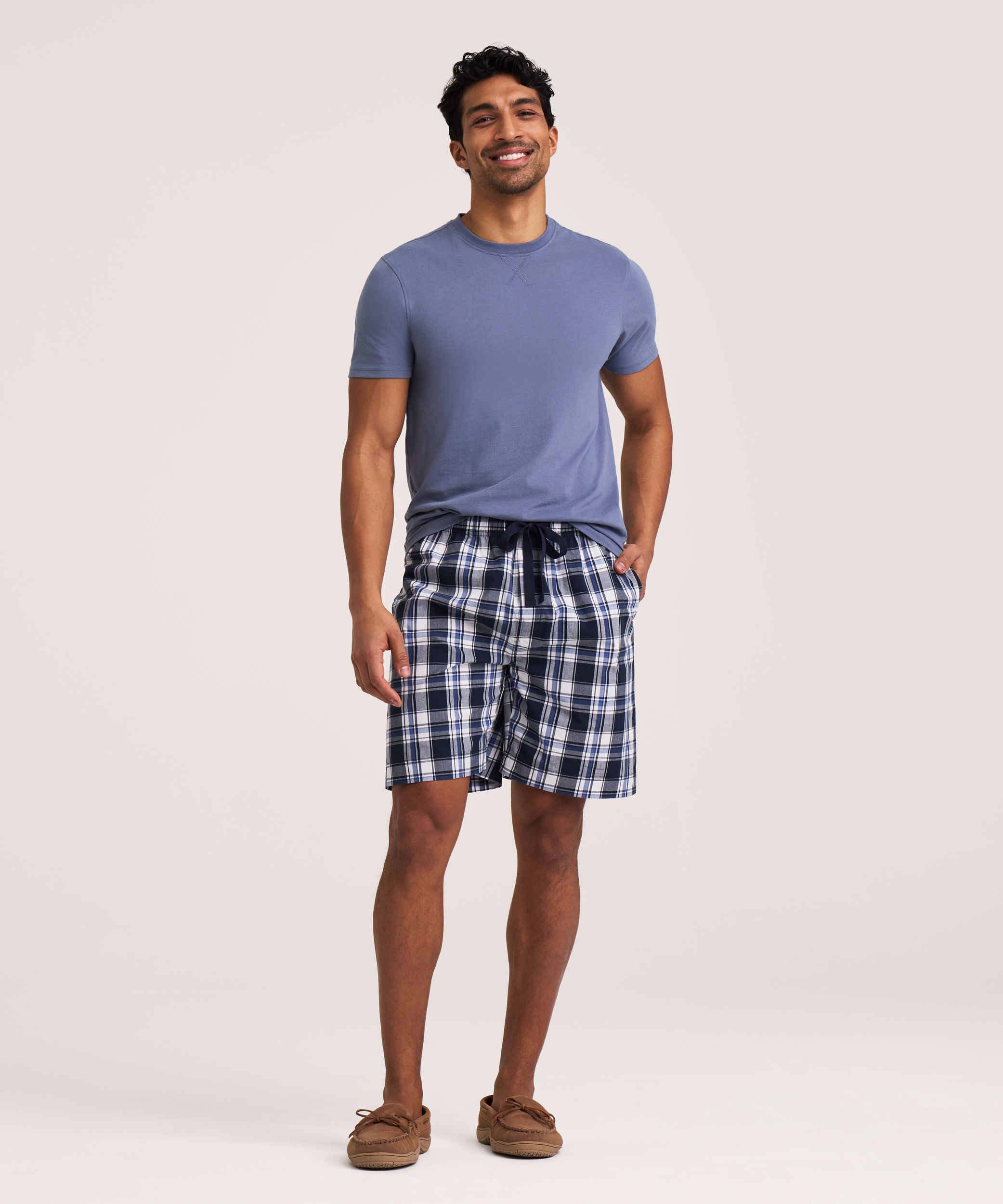 Short de détente tissé à carreaux pour hommes, Denver Hayes