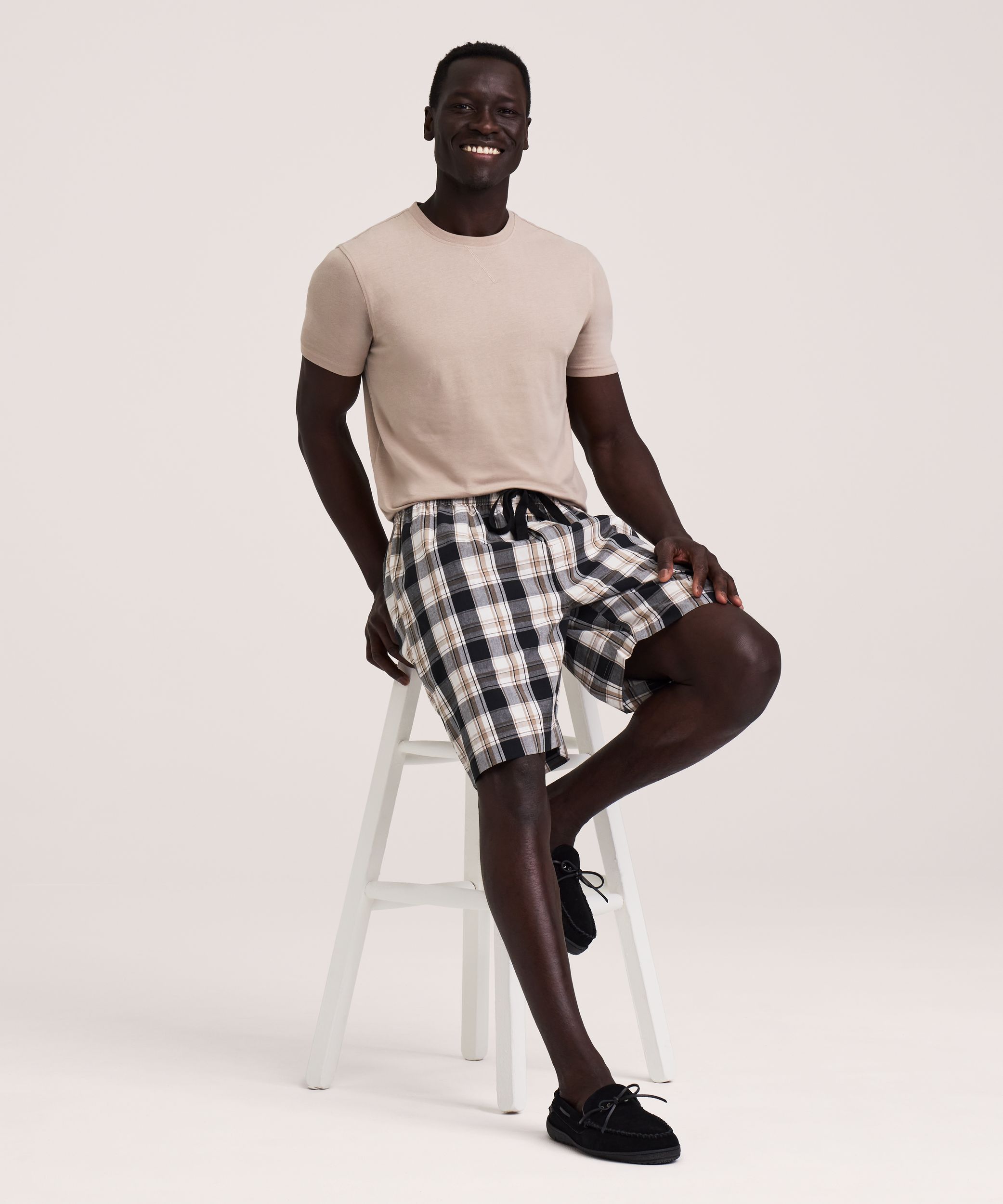Short de détente tissé à carreaux pour hommes, Denver Hayes