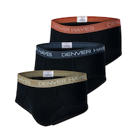 Denver Hayes Men's Status Elastic 3 Pack Basic Brief Front_Angled_Left