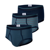 Denver Hayes Men's 3 Pack Yarn Dye Basic Brief Front_Angled_Left