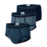 Denver Hayes Men's 3 Pack Yarn Dye Basic Brief Front_Angled_Left