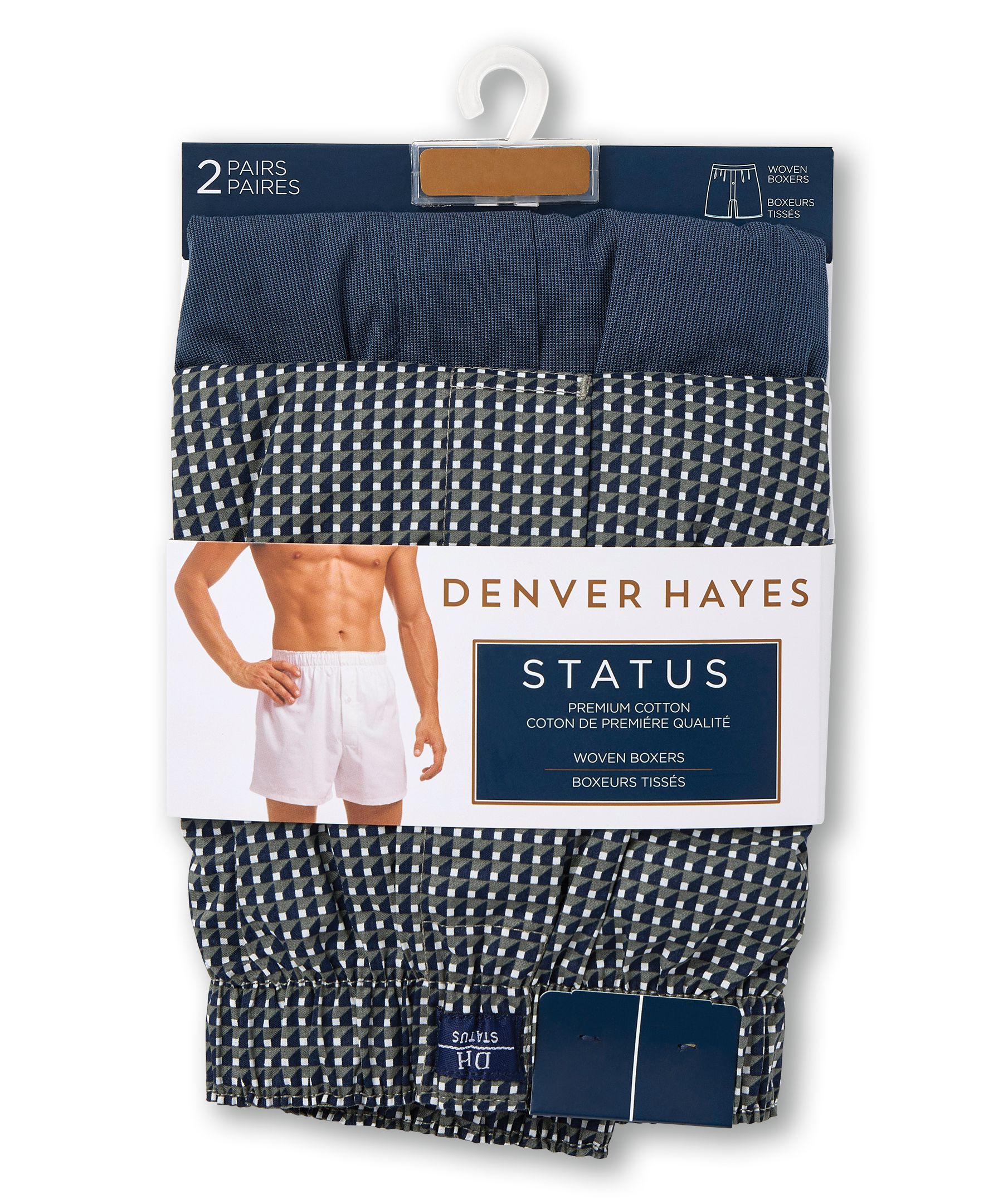 Caleçon boxeur tissé pour hommes, Status, Denver Hayes, paquet de 2