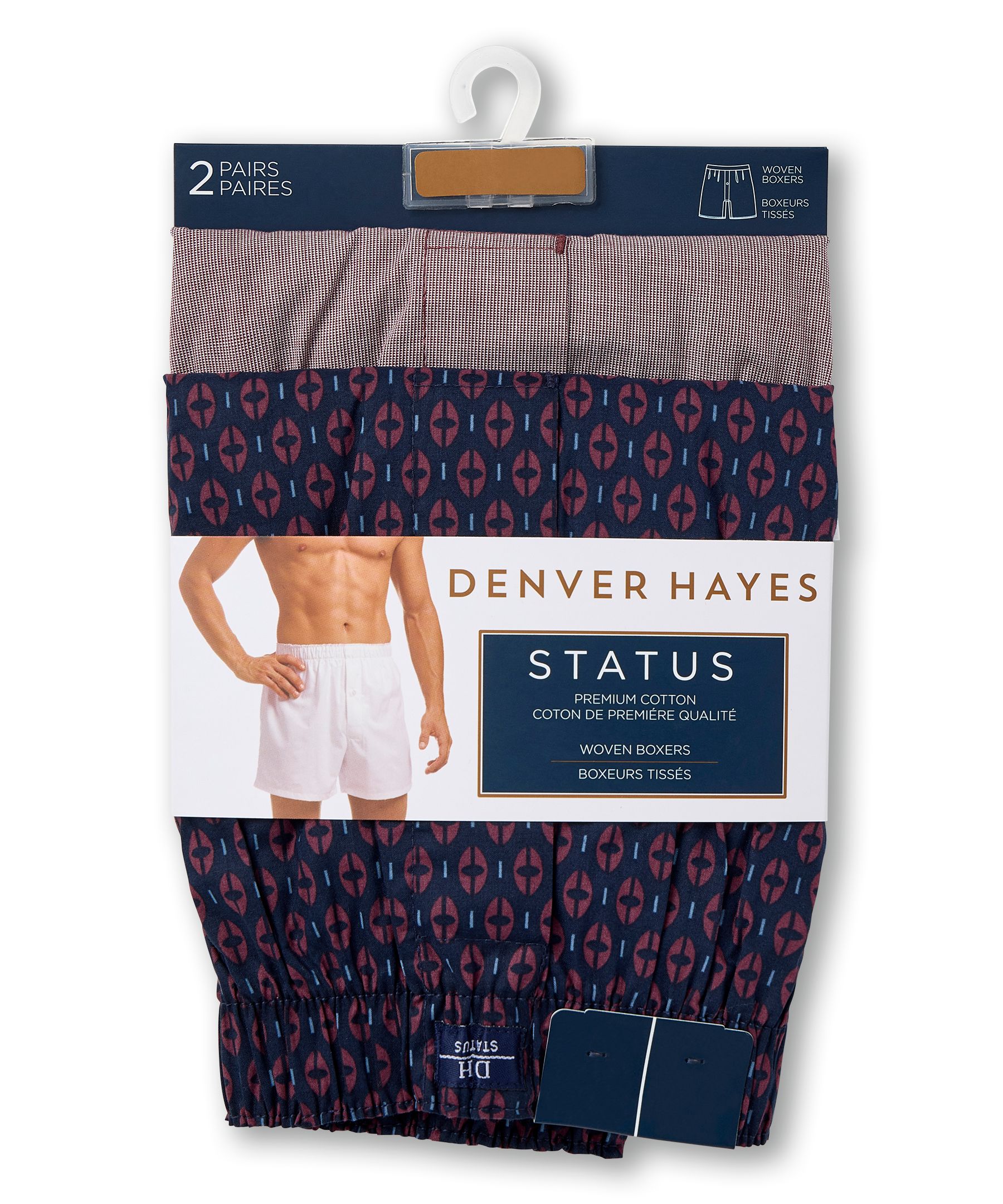 Denver Hayes Men's 2 Pack Status Woven Boxers