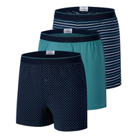 Denver Hayes Men's 3 Pack Yarn Dye Loose Fit Boxers Front_Angled_Left