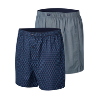 Denver Hayes Men's 2 Pack Status Woven Boxers Front_Angled_Left