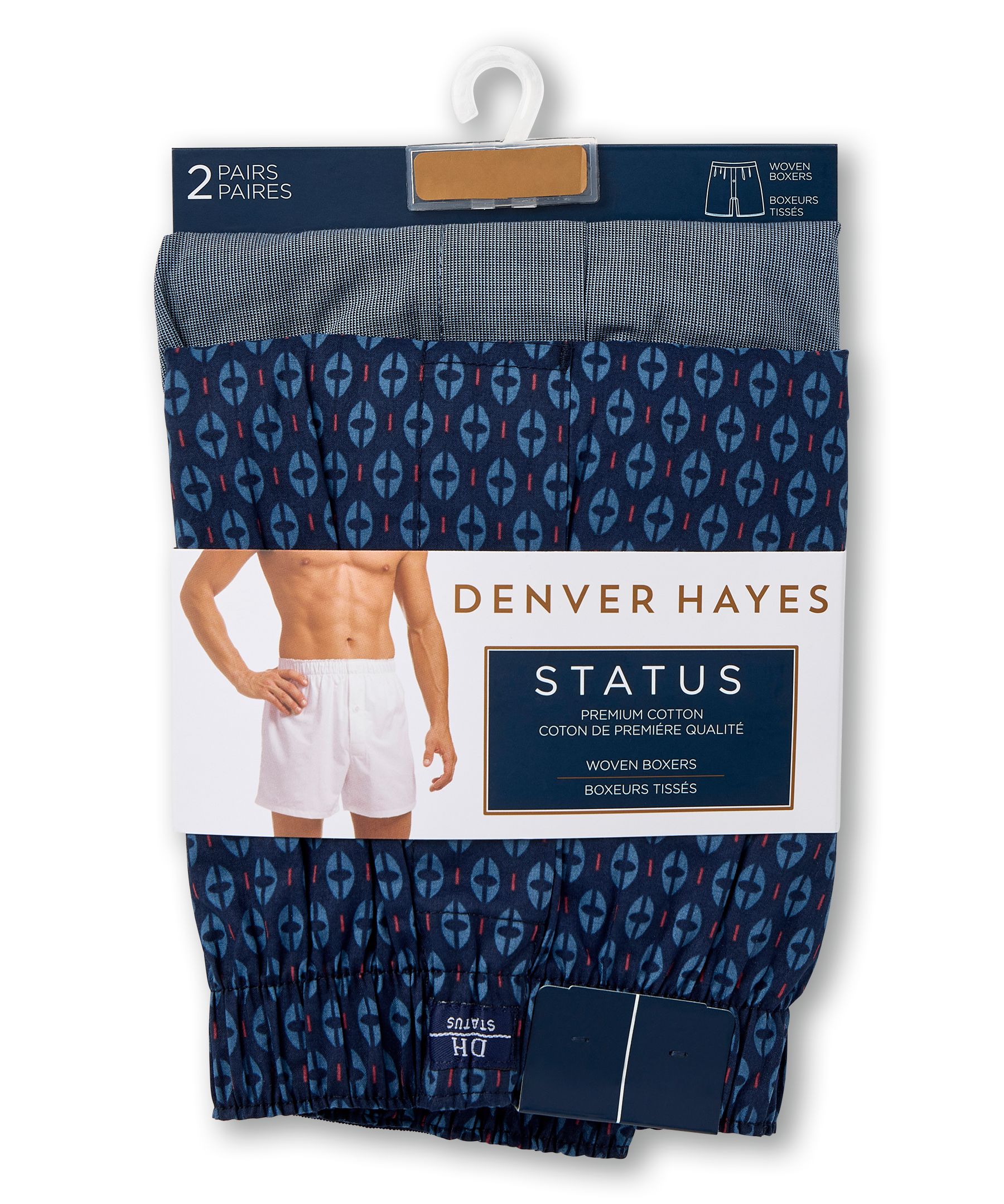 Denver Hayes Men's 2 Pack Status Woven Boxers