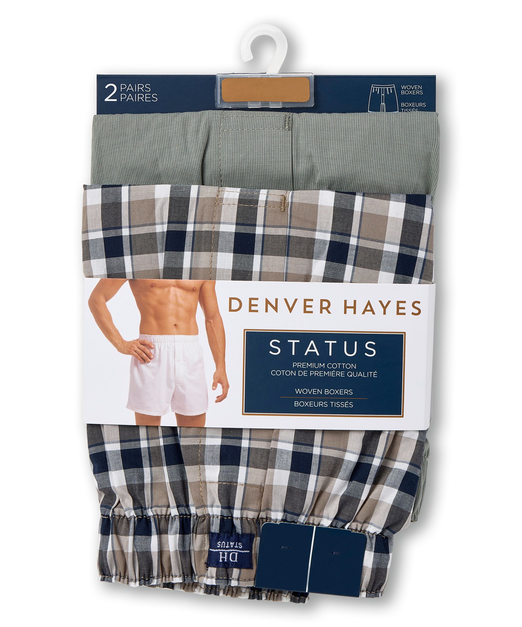 Denver Hayes Men's 2 Pack Status Woven Boxers