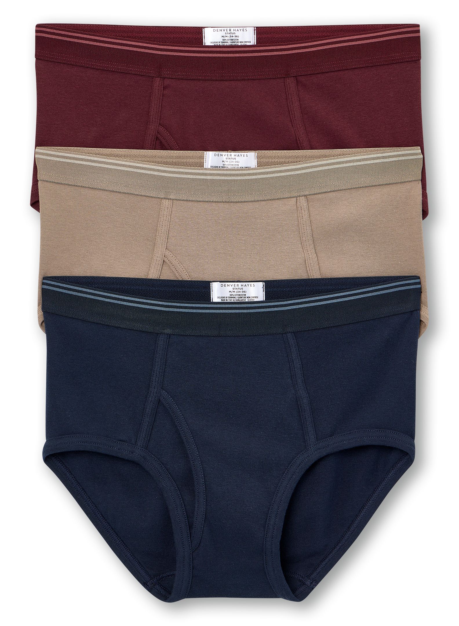 Denver Hayes Men's Status Solid Basic Briefs 3pk