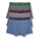 Denver Hayes Men's Cotton Stretch Heather Boxer Briefs 3pk Front_Flat