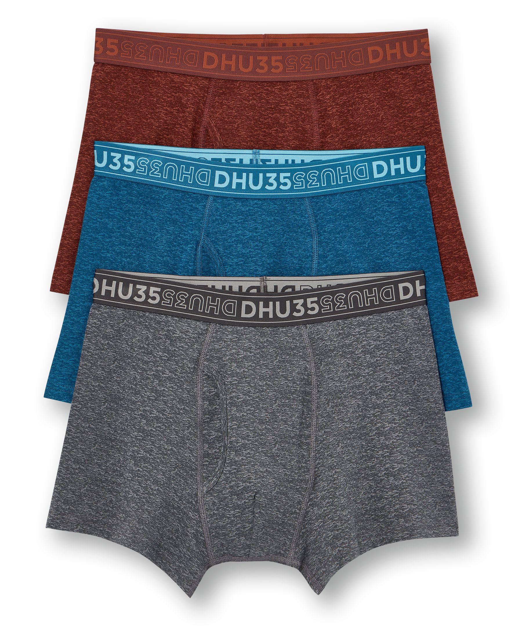 Denver Hayes Men's Cotton Stretch Heather Trunk Briefs 3pk