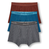Denver Hayes Men's Cotton Stretch Heather Trunk Briefs 3pk Front_Flat