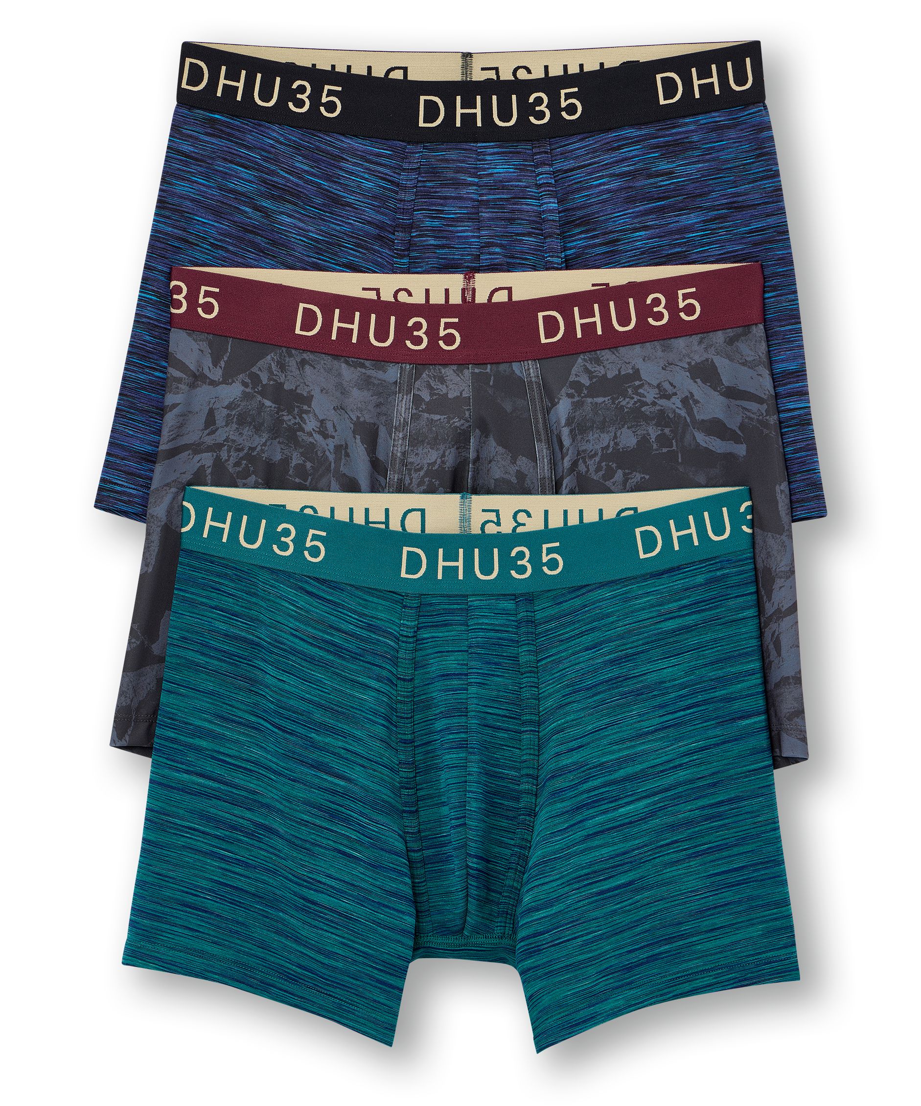 Denver Hayes Men's Microfibre Space Dye Boxer Briefs 3pk