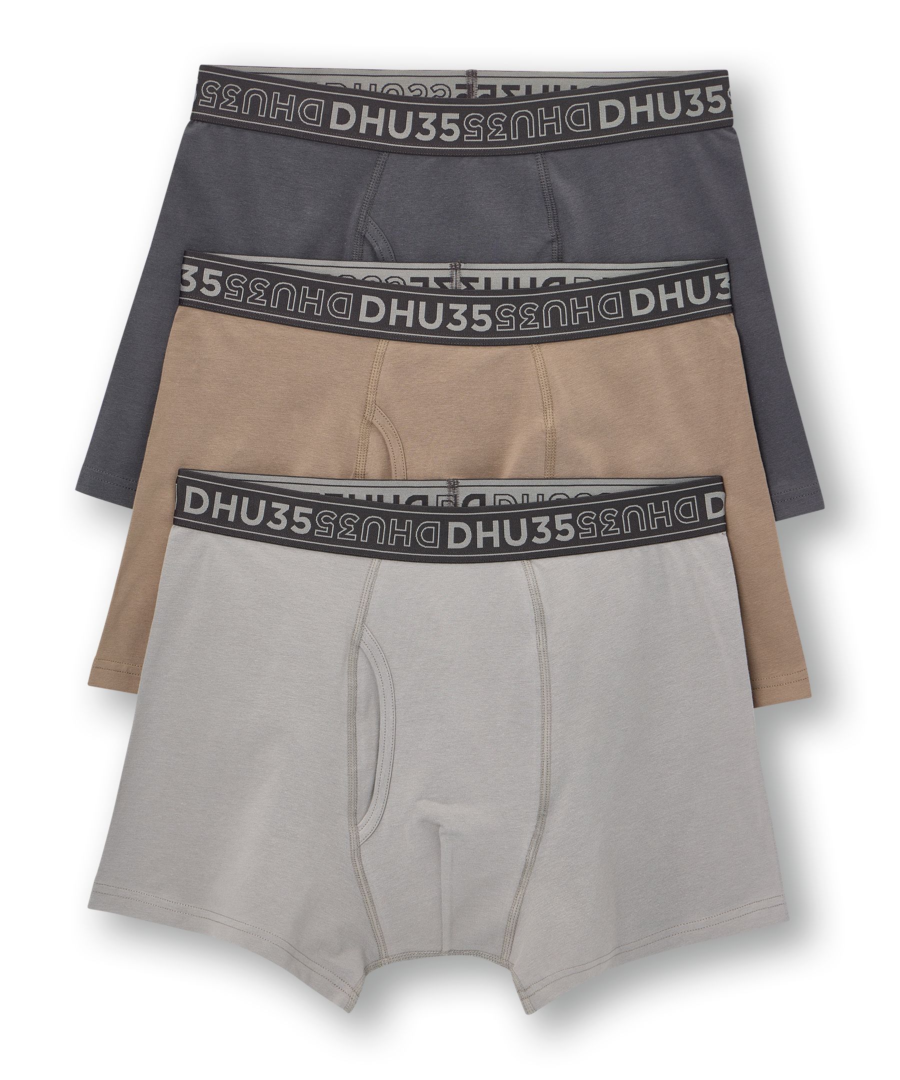 Denver Hayes Men's Cotton Stretch Solid Boxer Briefs 3pk