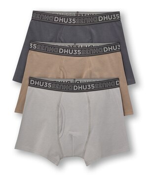 Caleçon boxeur en coton extensible de couleur unie pour hommes, Denver Hayes, paquet de&nbsp;3