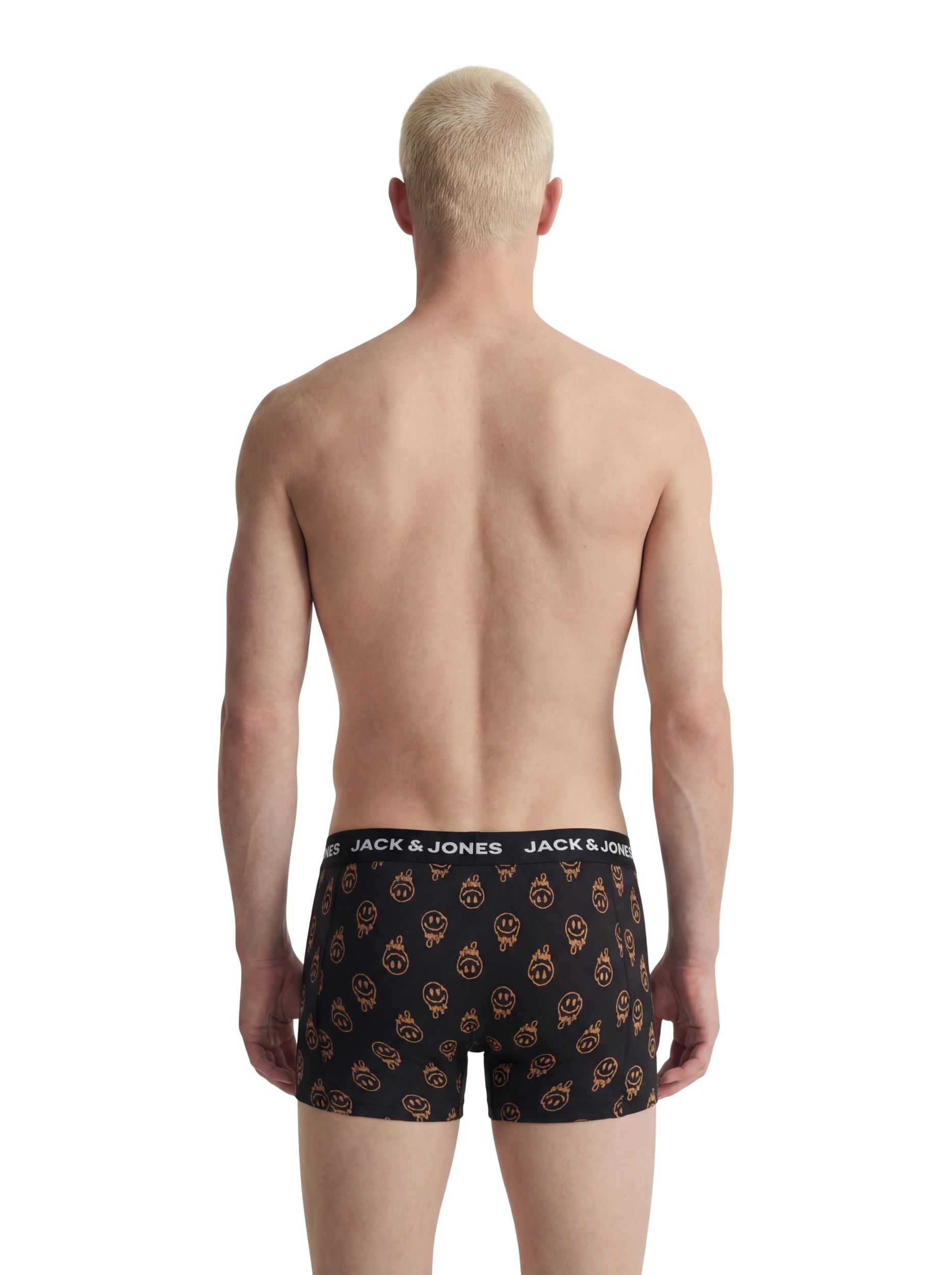 Jack & Jones Men's 3 Pack Jacdale Smiley Trunks Boxers