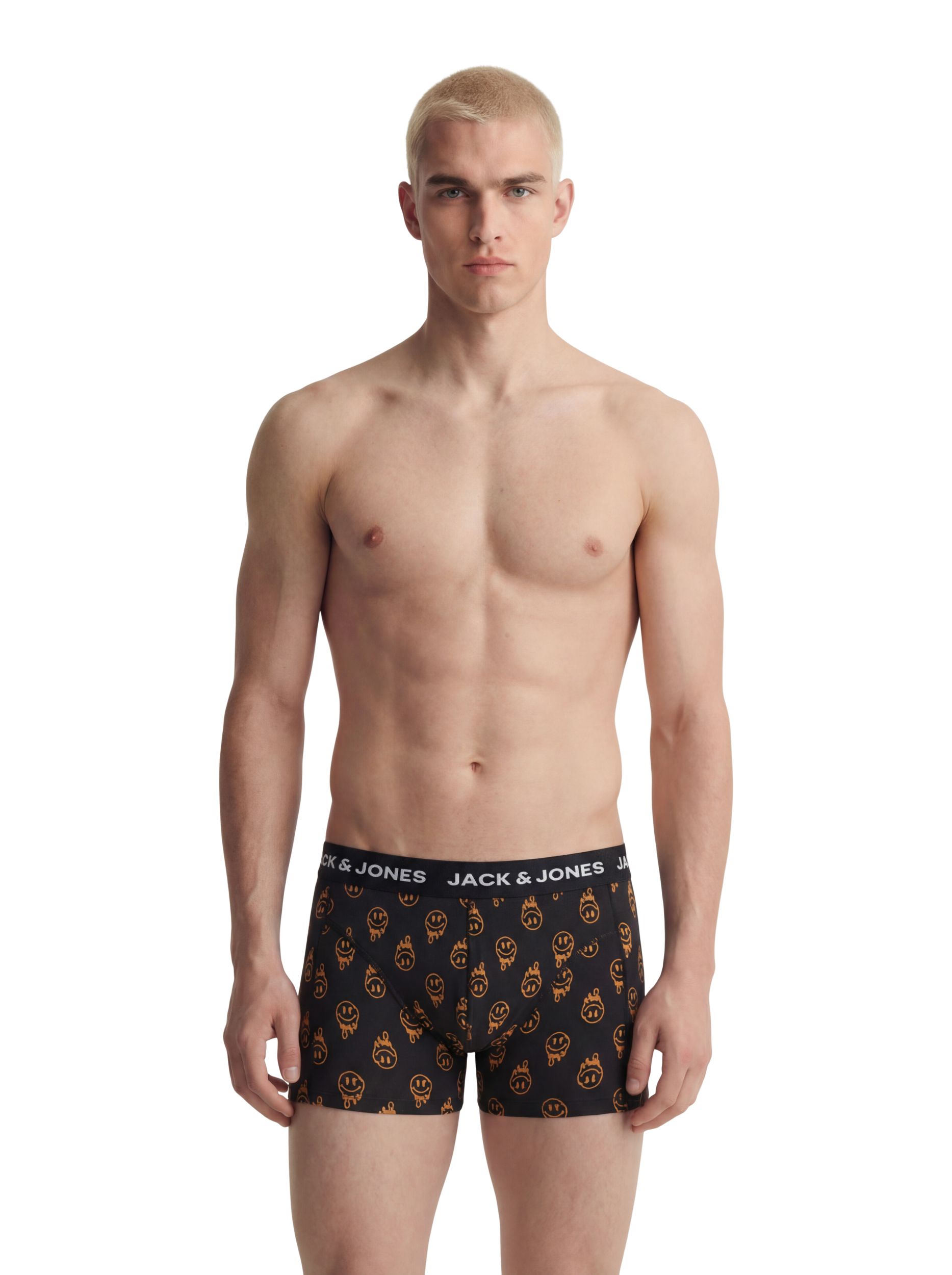 Jack & Jones Men's 3 Pack Jacdale Smiley Trunks Boxers