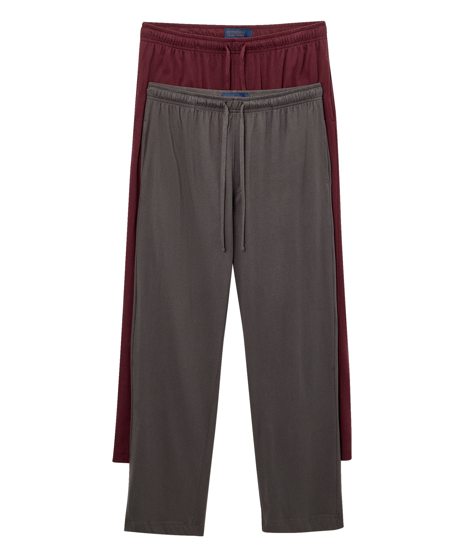 Denver Hayes Men's Solid Jersey Lounge Pants 2-pk