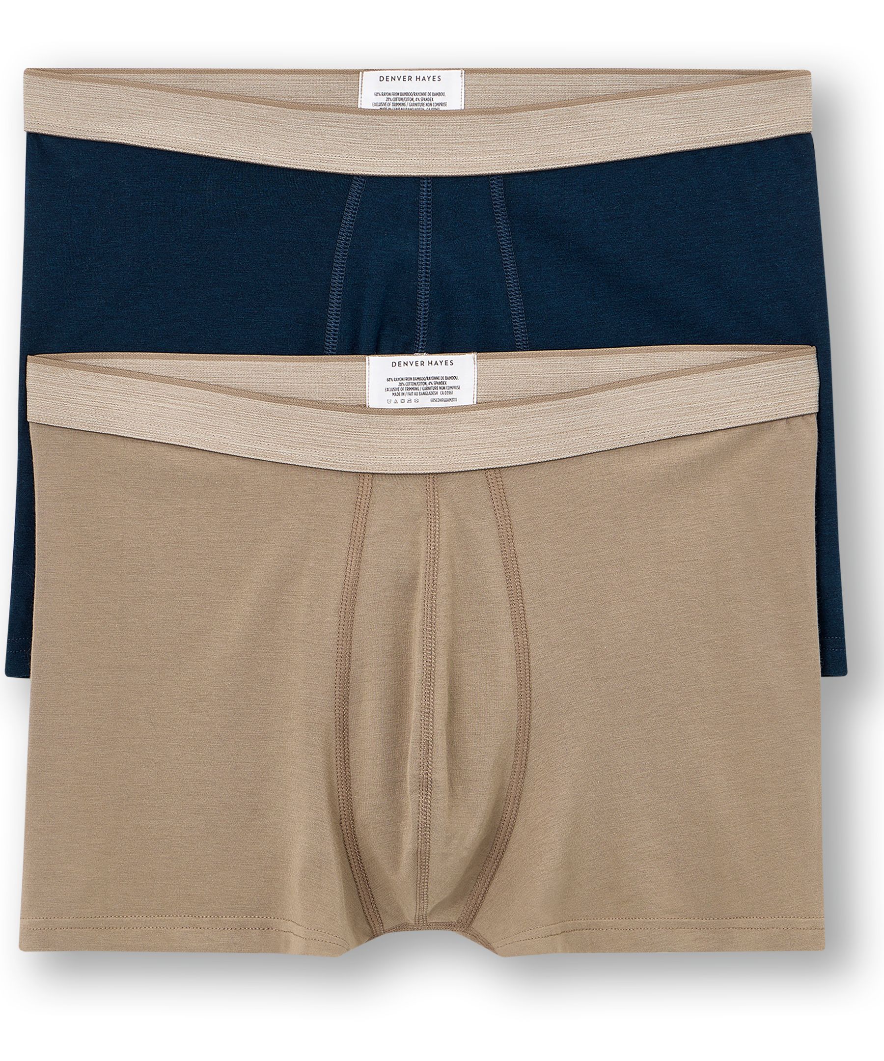 Denver Hayes Men's Bamboo Trunk Briefs 2pk
