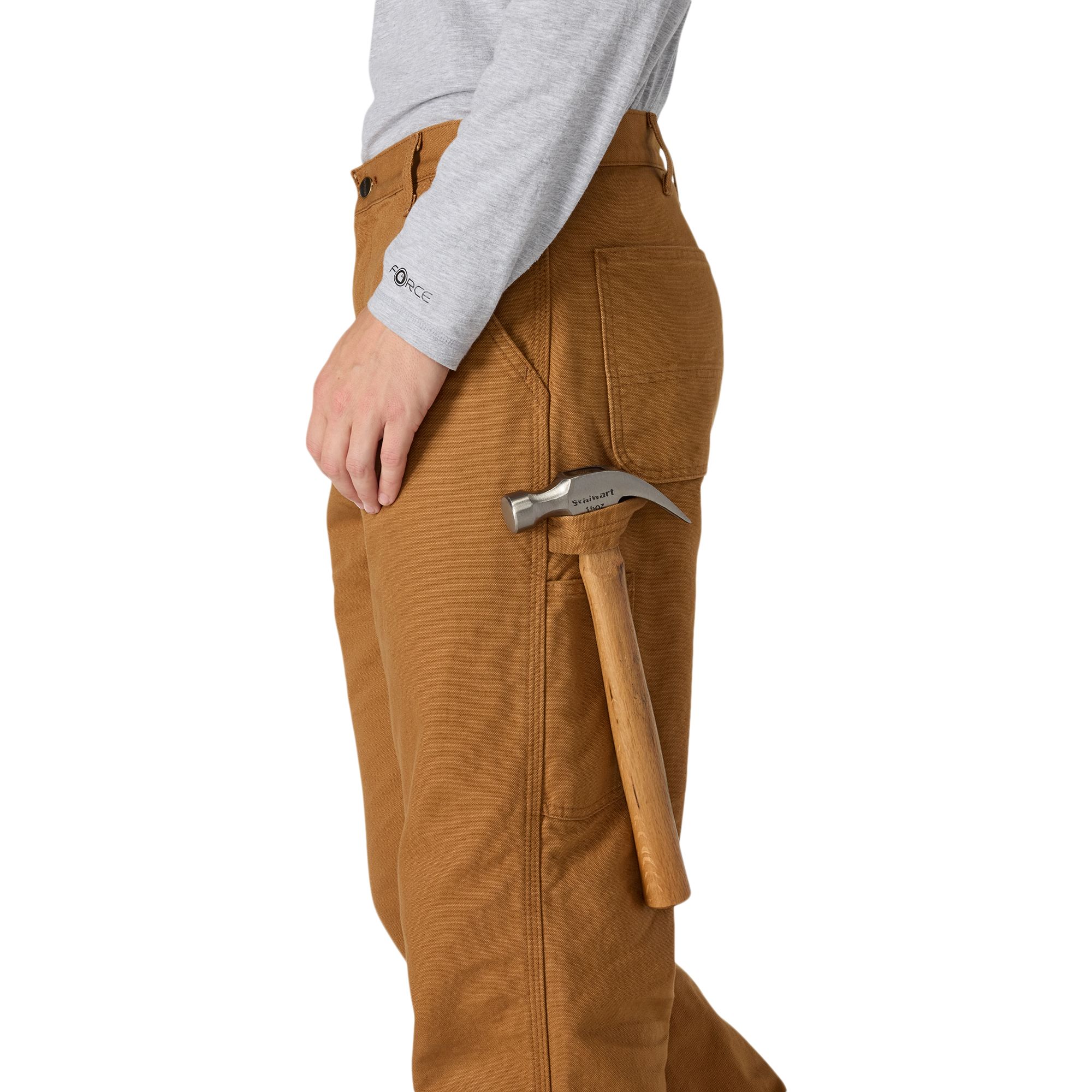 Pantalon de travail doublé en coutil lavé à jambe droite et coupe ample pour hommes, Carhartt