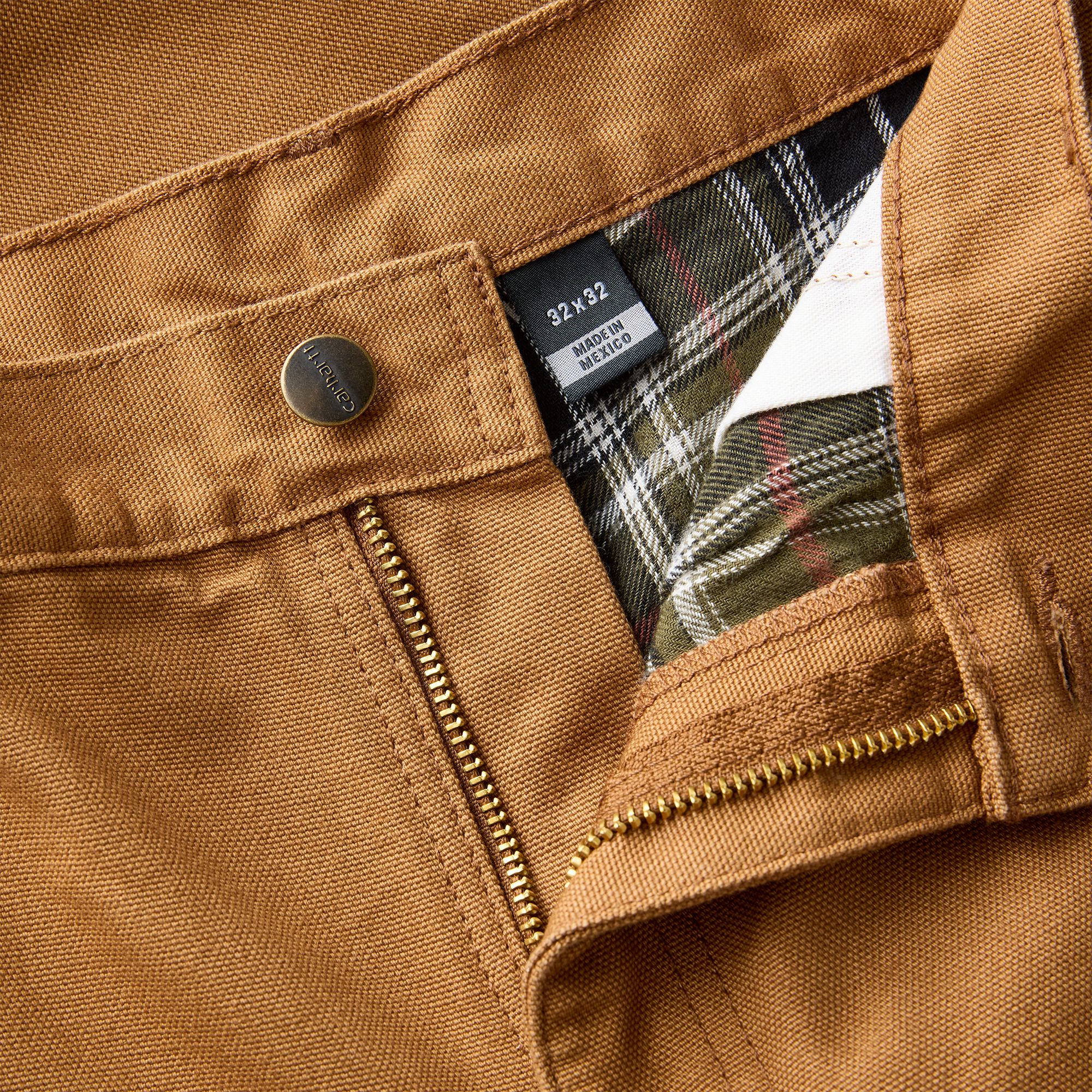 Pantalon de travail doublé en coutil lavé à jambe droite et coupe ample pour hommes, Carhartt