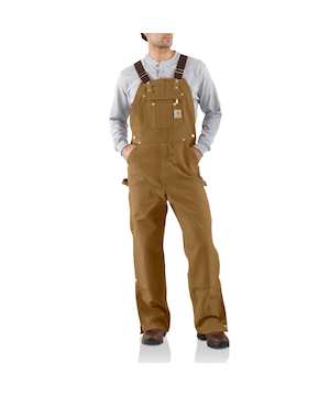 Carhartt Men's R37 Zip-To-Thigh Chap Unlined Front Bib Overall - Brown