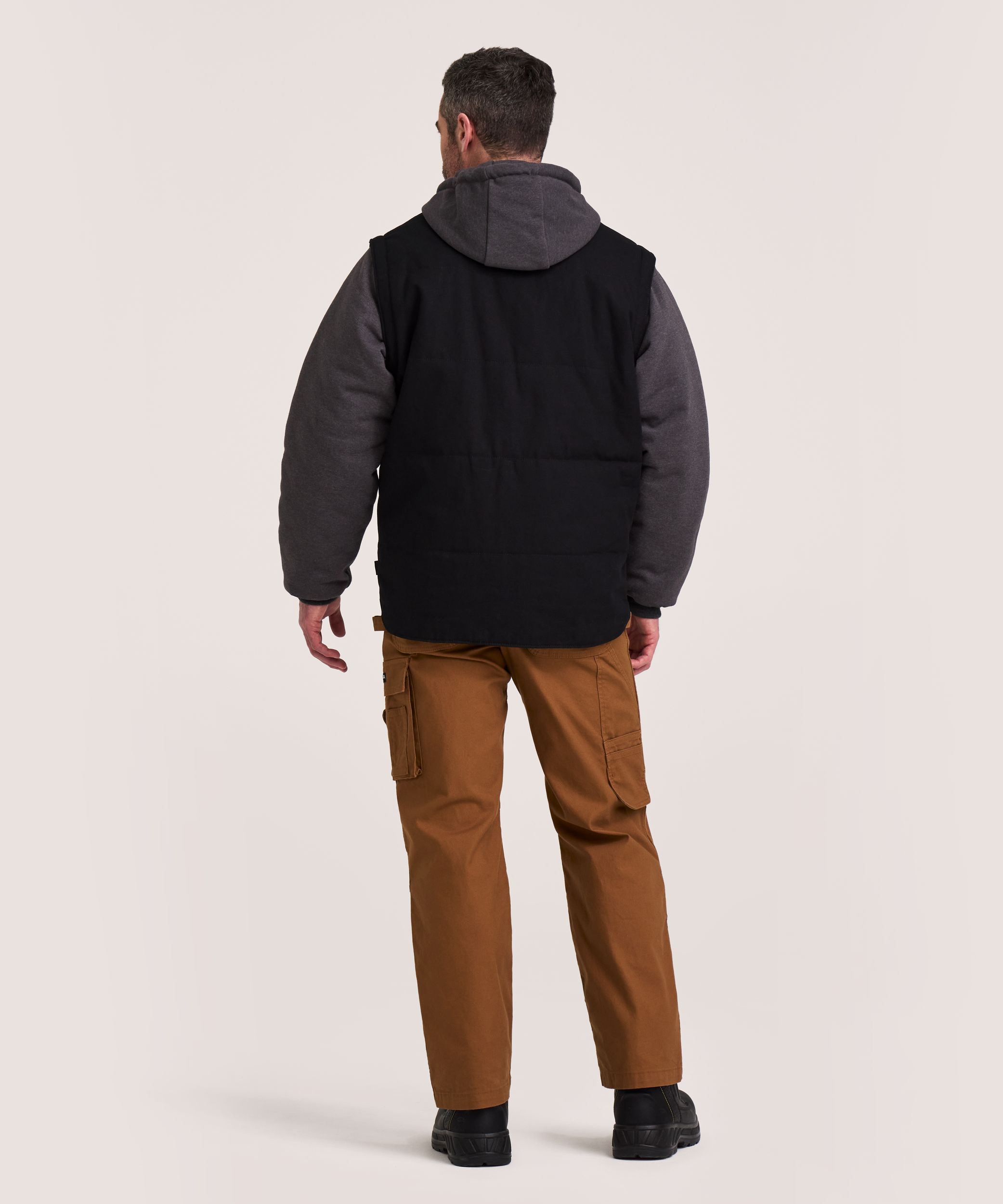 Veste-gilet matelassée Dakota WorkPro Series en coutil de coton à manches amovibles par glissière, pour hommes