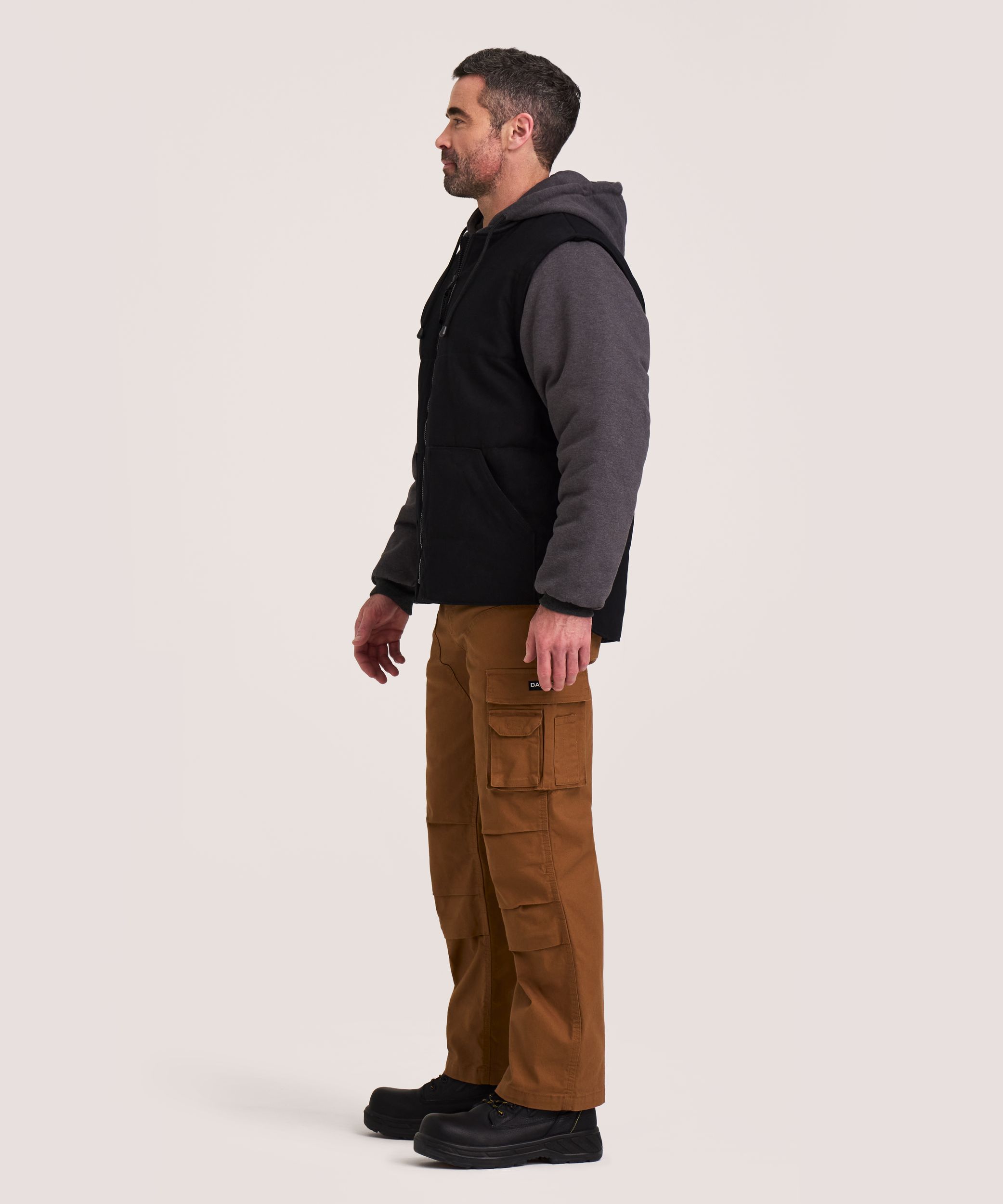 Veste-gilet matelassée Dakota WorkPro Series en coutil de coton à manches amovibles par glissière, pour hommes