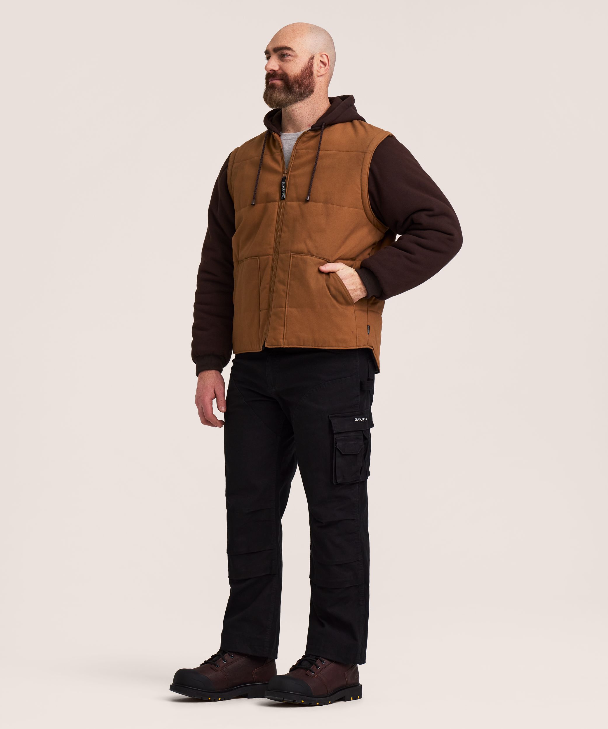 Dakota WorkPro Series Men's Cotton Duck Quilted Jacket Vest with Zip Off Sleeves