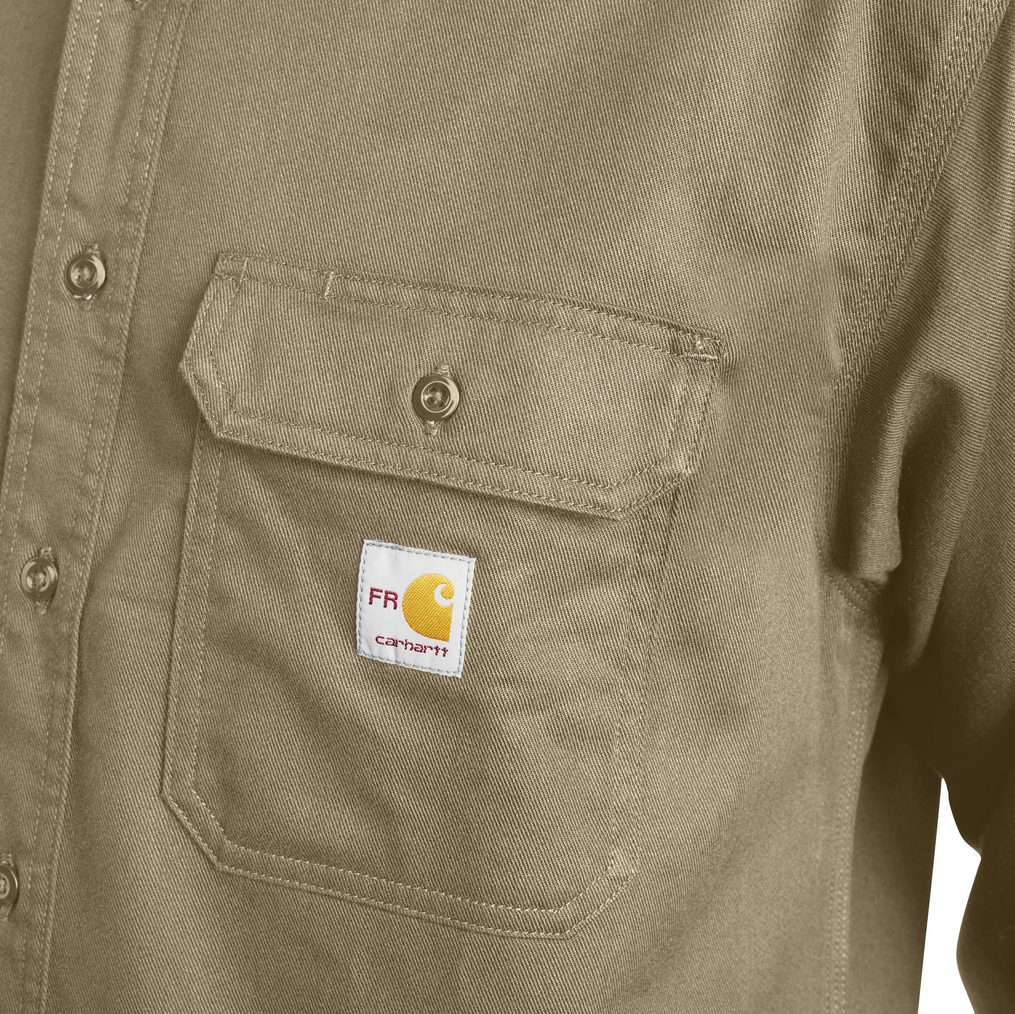 Carhartt Men's Flame Resistent Button Down Twill Shirt with Chest Pockets