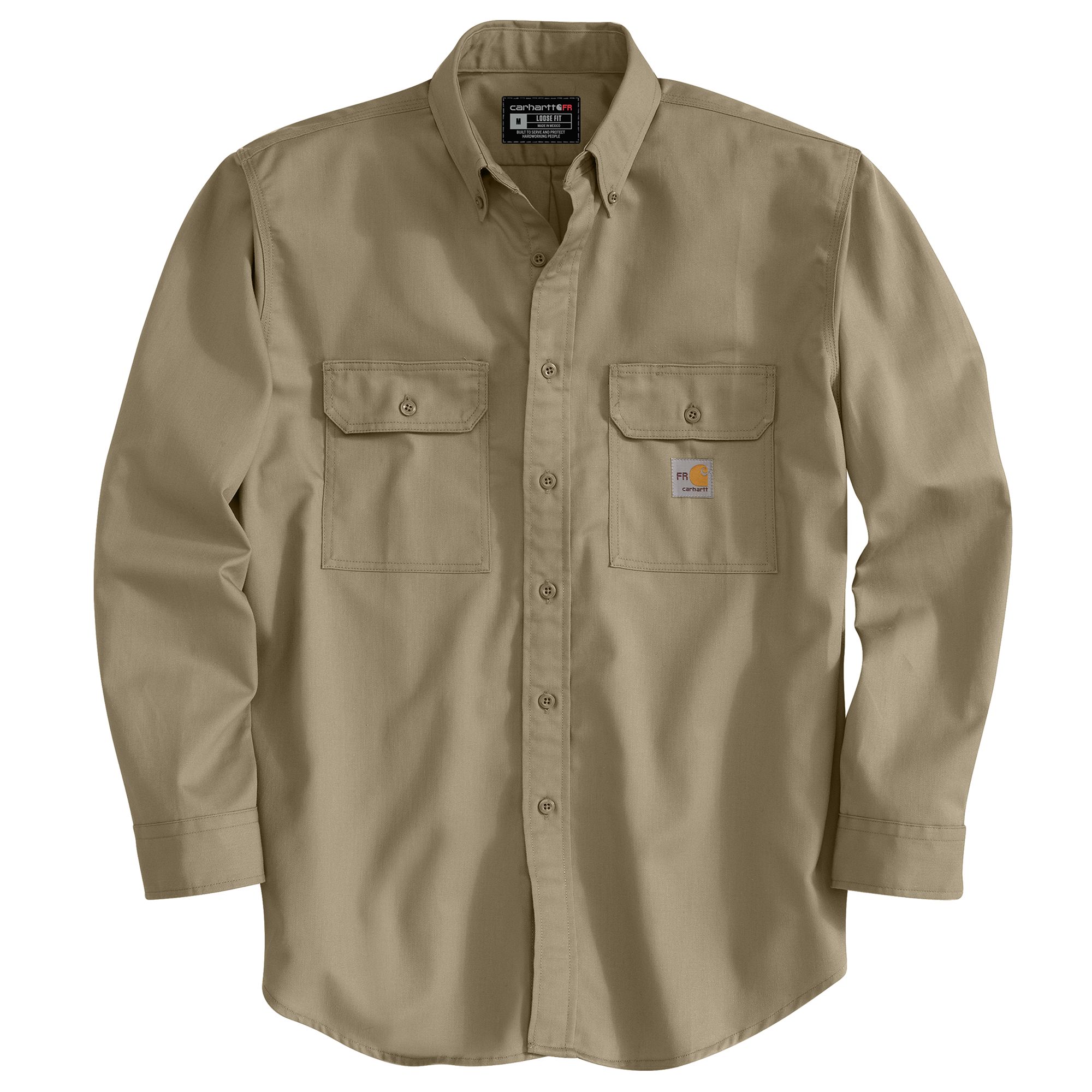 Carhartt Men's Flame Resistent Button Down Twill Shirt with Chest Pockets