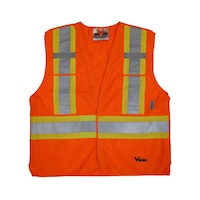 Gilet de sécurité avec velcro arrachable en 5&nbsp;points et à haute visibilité CSA&nbsp;Z96-09 catégorie&nbsp;2 pour hommes, Viking® Front_Flat