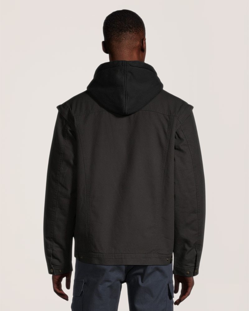トップス WASHED CANVAS HOODED JACKET NAVY L Dakota WorkPro Series Men's Washed Canvas Sherpa Lined