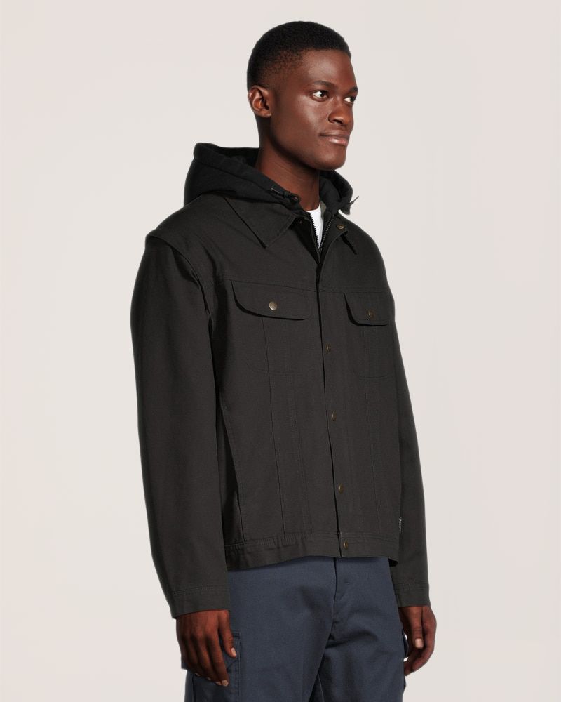 Veste à capuche Dakota Workpro Series en toile prélavée doublée de sherpa, pour hommes