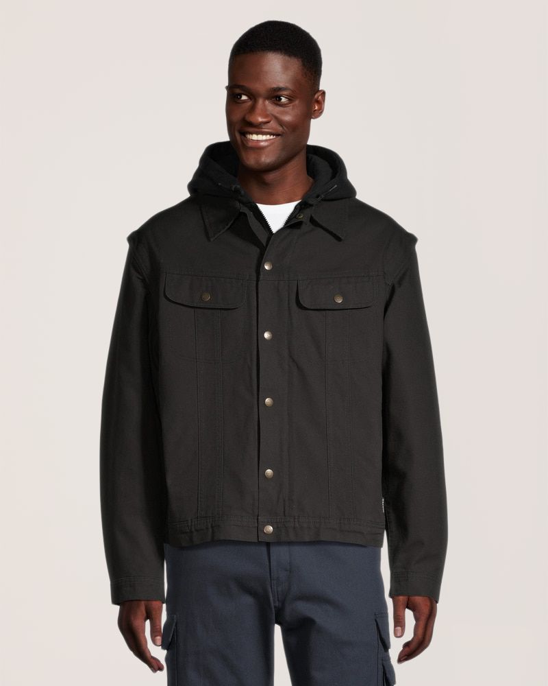 Veste à capuche Dakota Workpro Series en toile prélavée doublée de sherpa, pour hommes