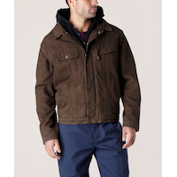 Dakota WorkPro Series Men's Washed Canvas Sherpa Lined Hooded Jacket Front_Flat