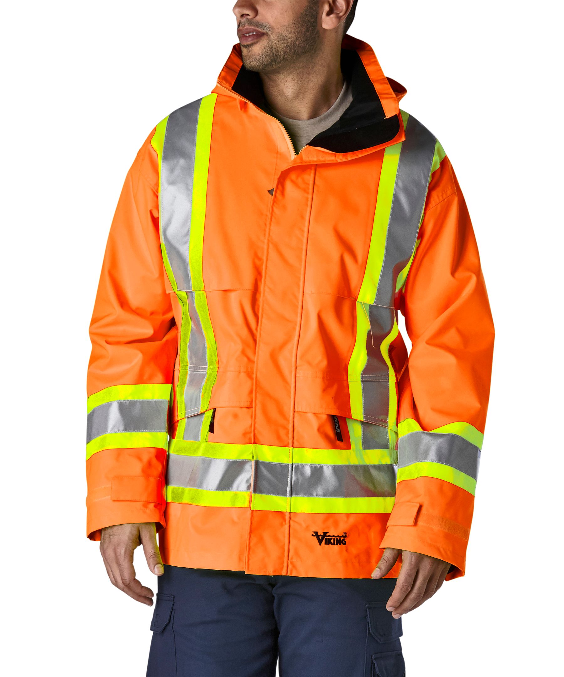 Veste imperméable de compagnon professionnel Viking® étanche au vent et haute visibilité, pour hommes