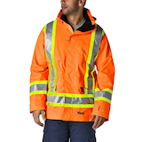 Veste imperméable de compagnon professionnel Viking® étanche au vent et haute visibilité, pour hommes