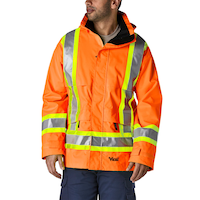 Veste imperméable de compagnon professionnel Viking® étanche au vent et haute visibilité, pour hommes