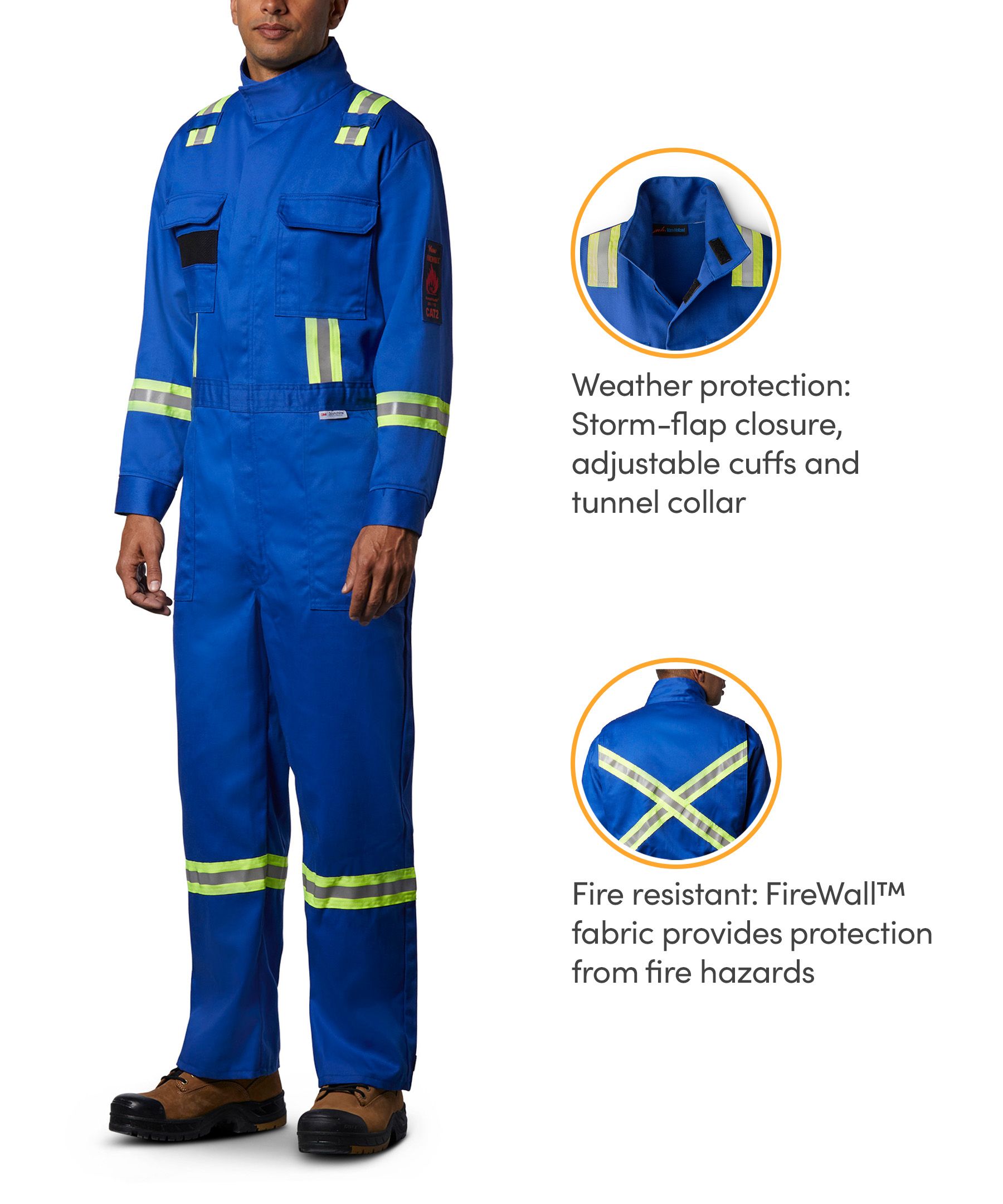 FireWall Workwear Men's Flame Resistant Striped Coveralls