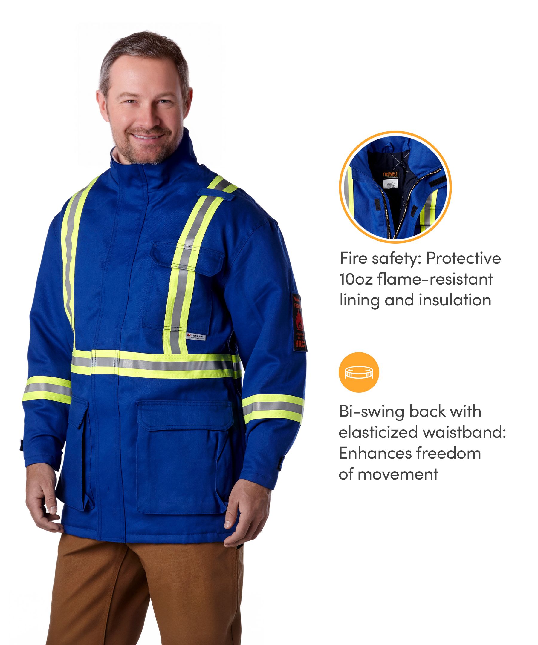 FireWall Workwear Men's FR Striped Insulated Parka Jacket
