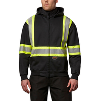 Chandail de sécurité à capuche Pioneer haute visibilité, épais et ignifuge, homologué CSA Z462 et Z96, pour hommes Front_Flat