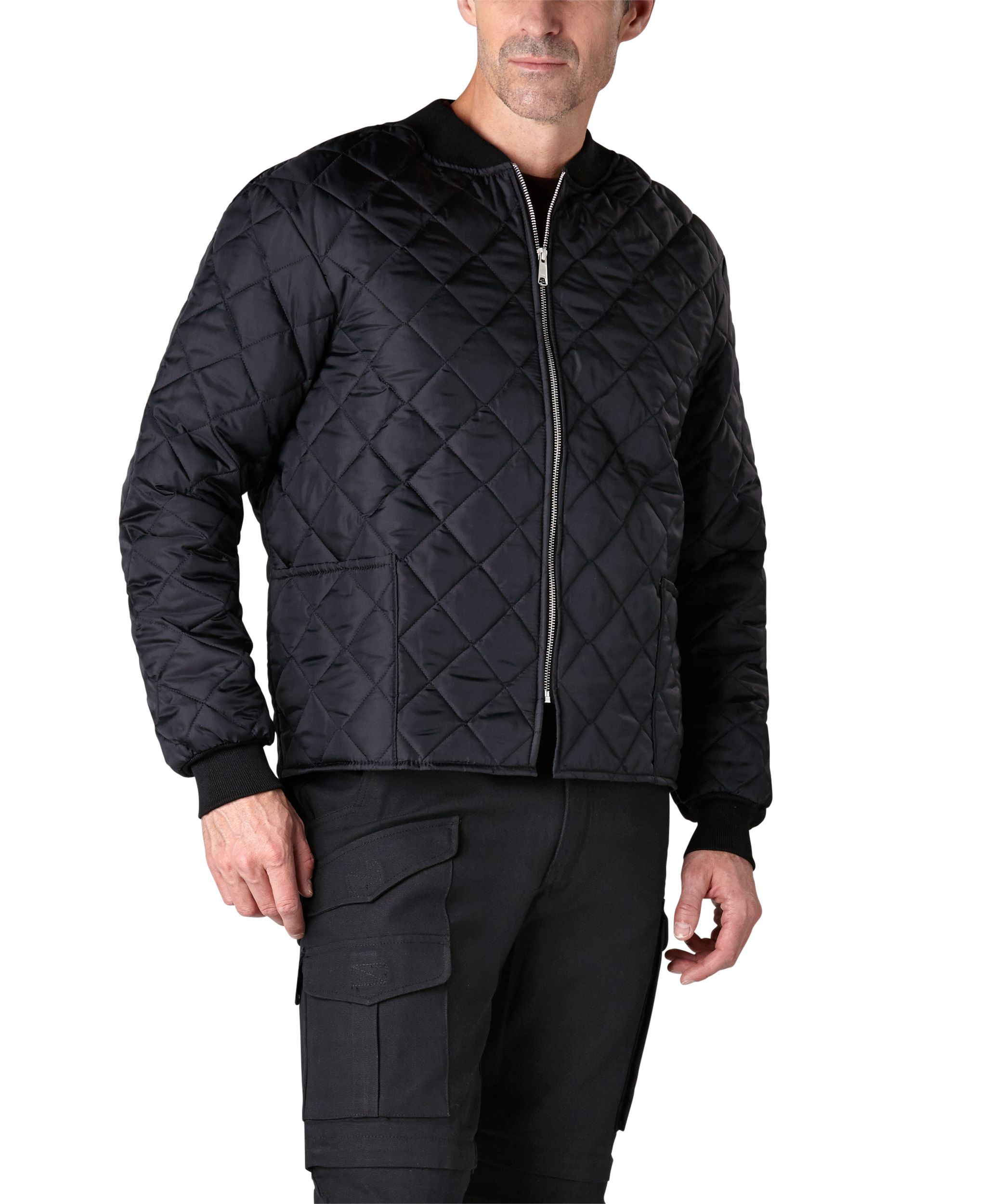 Crown Cap Men's Diamond Quilted Freezer Jacket
