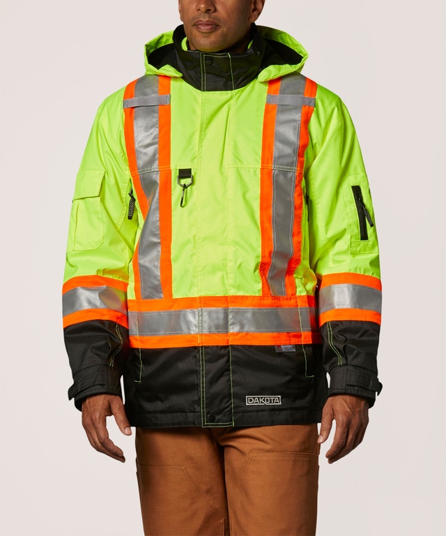 Veste doublée haute visibilité T-MAX 7 en 1 Dakota WorkPro Series, pour hommes