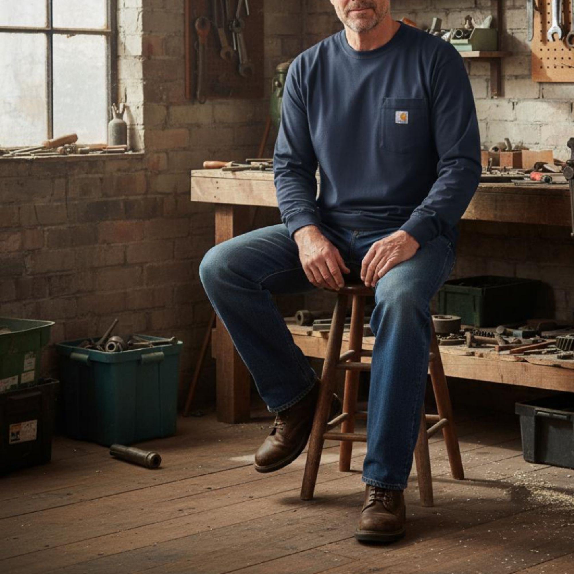 Carhartt Men's Flame Resistant Force Cotton Long Sleeve Work T-Shirt