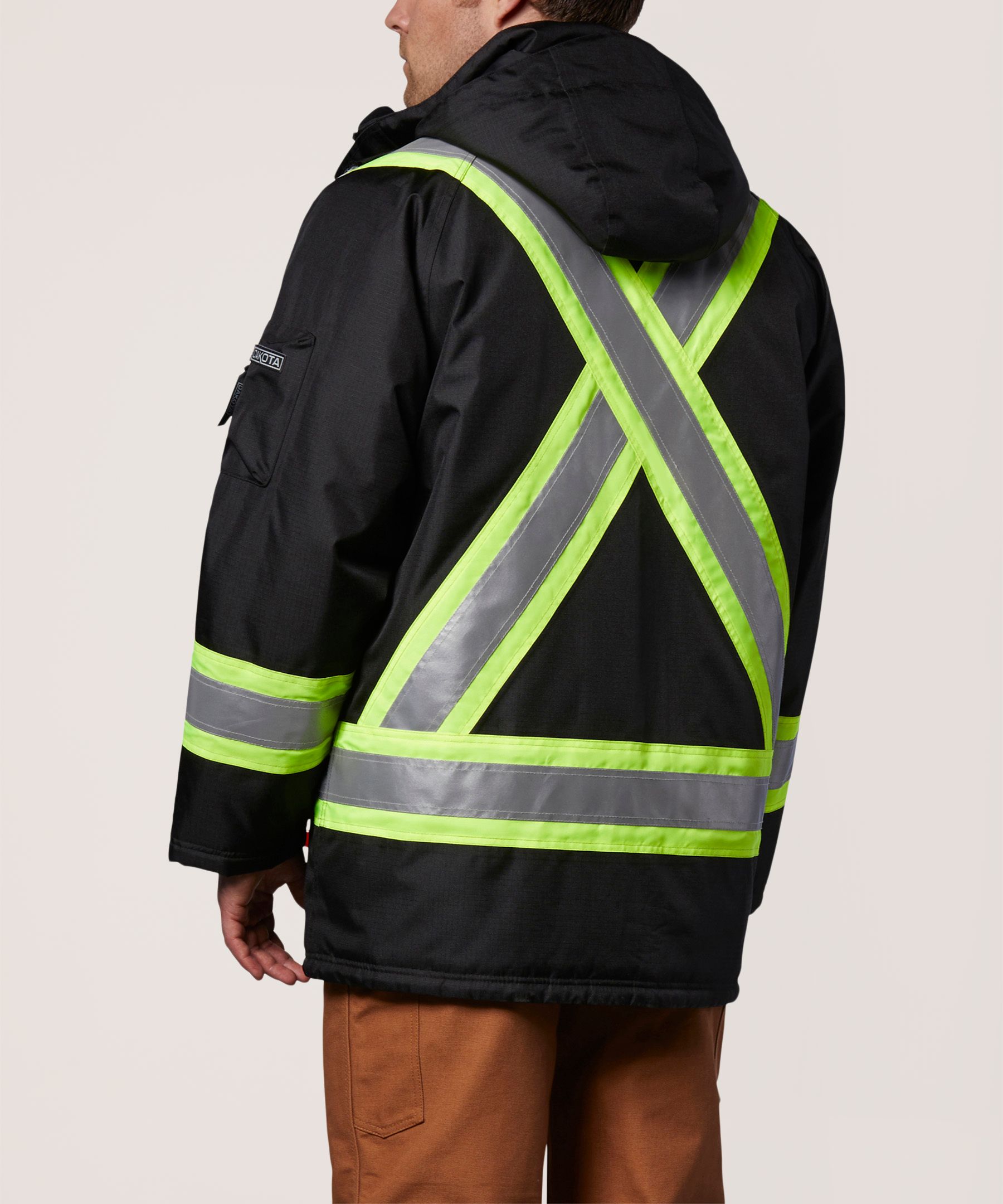 Dakota WorkPro Series Men's Hi Vis Hyper-Dri 3 Waterproof T-Max Lined Rip Stop Polyester Parka Jacket