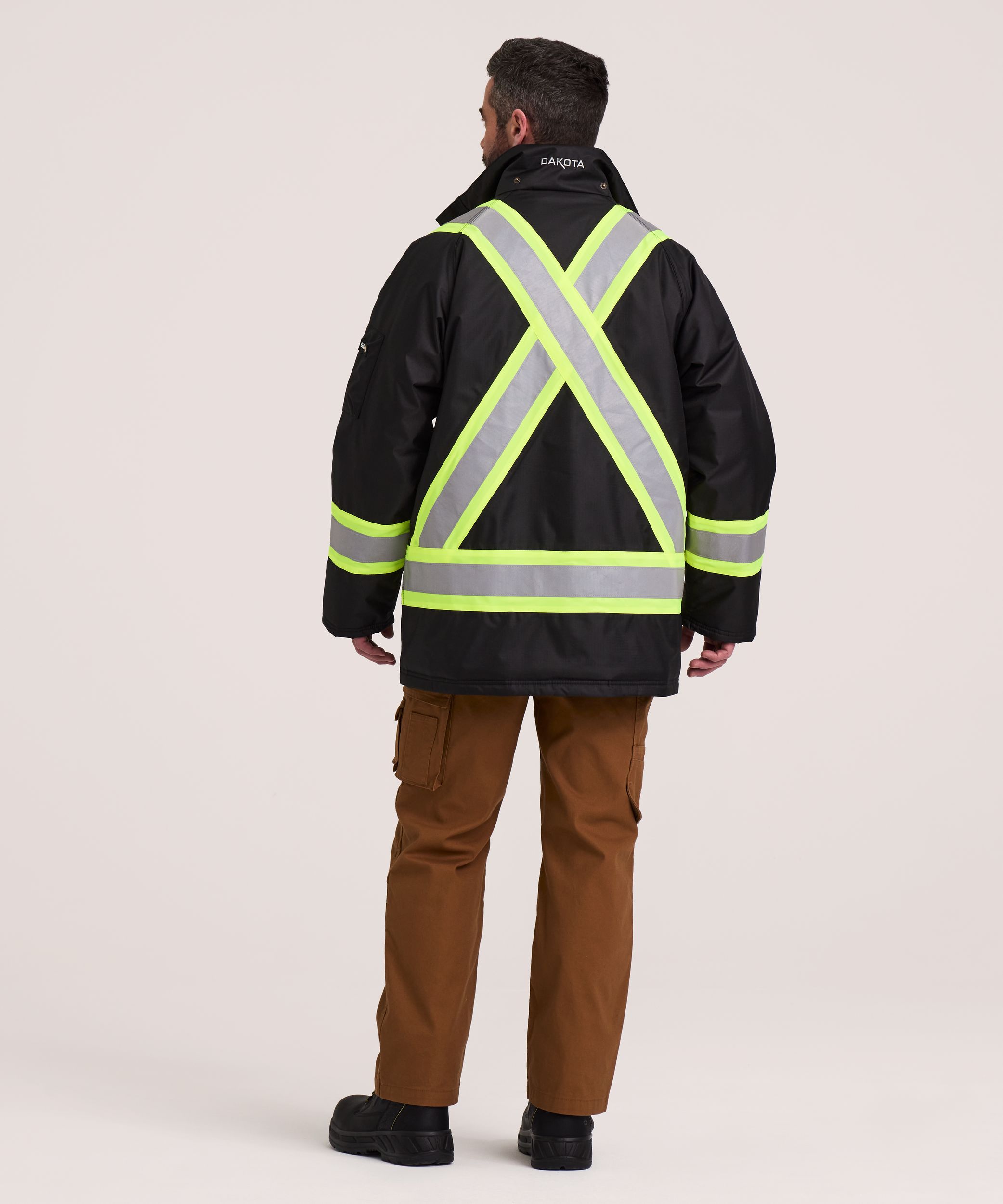 Dakota WorkPro Series Men's Hi Vis Hyper-Dri 3 Waterproof T-Max Lined Rip Stop Polyester Parka Jacket