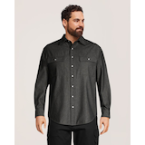 Dakota WorkPro Series Men's Snap Front Coloured Cotton Denim Shirt Front_Flat